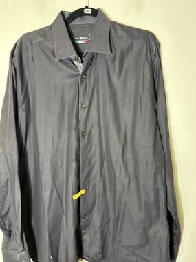 Men's Stone Rose Dark Gray Long Sleeve Cotton Button Down Shirt Sz 5